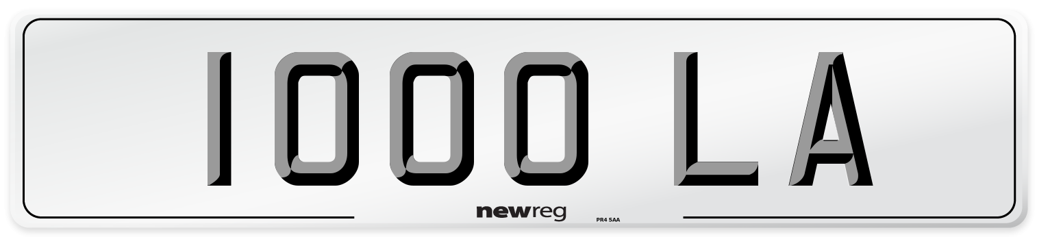 1000 LA Number Plate from New Reg